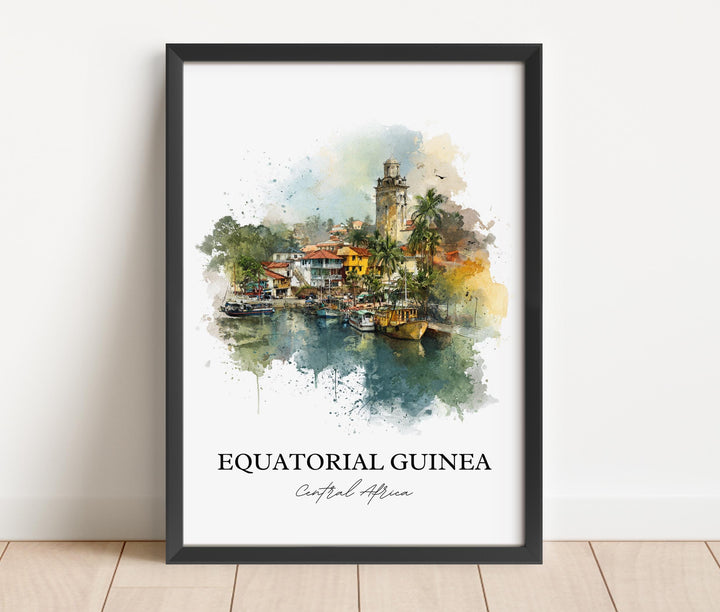 Equatorial Guinea, Africa – Watercolor Art Print