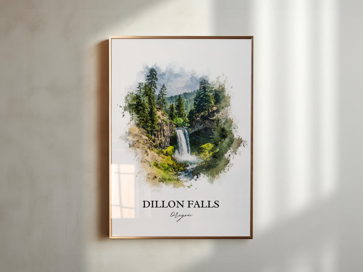 Dillon Falls Wall Art, Dillon Falls Print, Oregon Artwork, Deschutes National Forest Gift, Travel Print, Travel Poster, Housewarming Gift