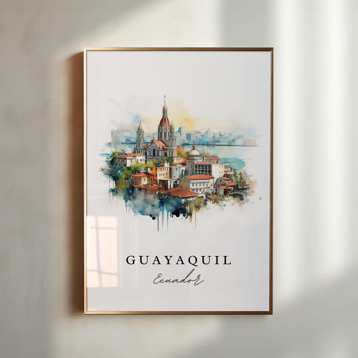 Guayaquil Ecuador wall art - Ecuador, Guayaquil poster, Guayaquil Wedding gift, Galapagos Birthday present, Custom Text, Personalized Gift