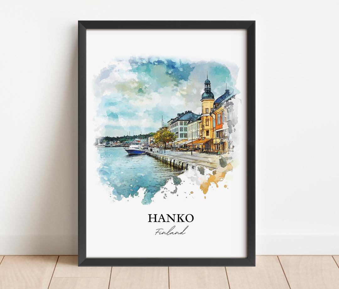 Hanko Finland Wall Art, Uusimaa Region Print, Finland Watercolor Art, Hanko Finland Gift, Travel Print, Travel Poster, Housewarming Gift