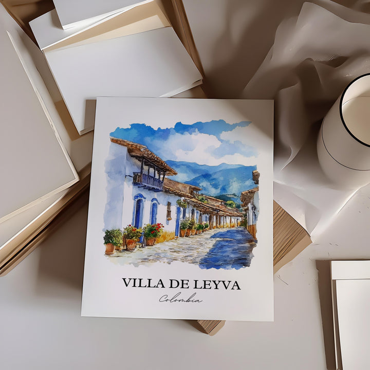 Villa de Leyva Wall Art, Bogotá Print, Colombia Watercolor Art, Villa de Leyva Gift, Travel Print, Travel Poster, Housewarming Gift