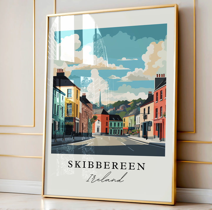 Skibbereen Ireland wall art - Ireland, Skibbereen poster, Skibbereen Wedding gift, Birthday present, Custom Text, Personalised Gift