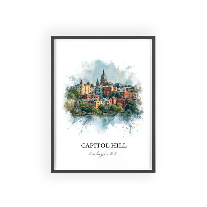Capitol Hill, Washington DC – Watercolor Art Print