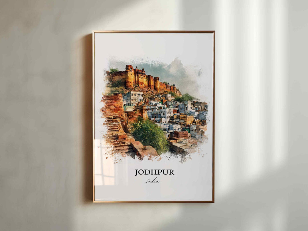 Jodhpur, India – Watercolor Art Print