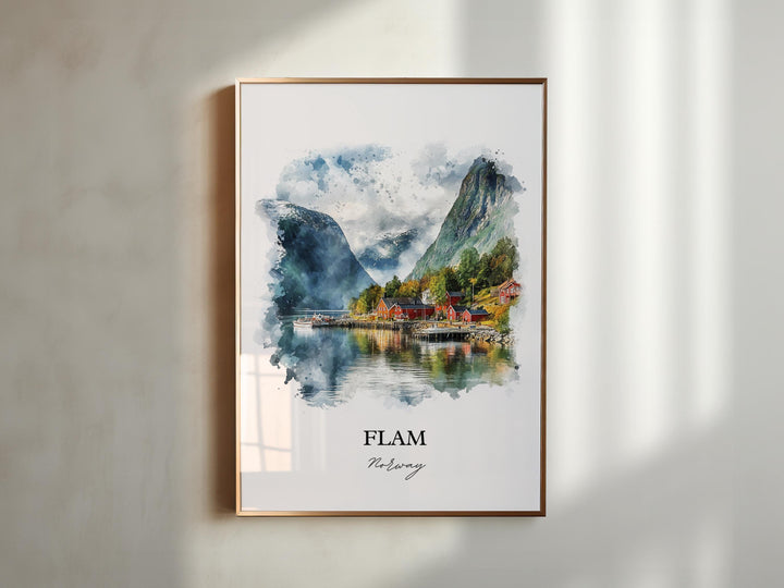 Flåmsdalen Valley, Norway – Watercolor Art Print
