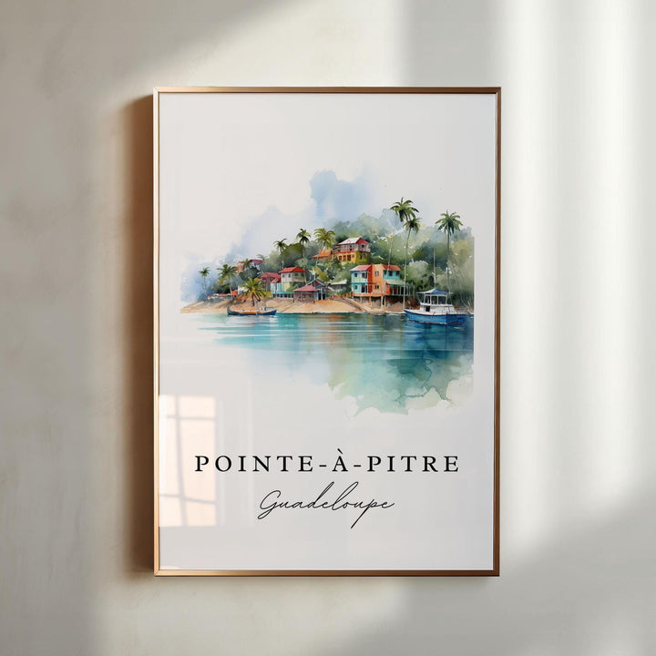 Pointe-A-Pitre wall art - Guadeloupe, Point a Pitre poster, Guadeloupe Wedding gift, Birthday present, Custom Text, Personalized Gift