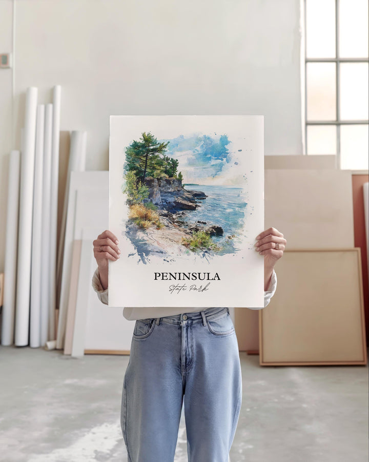 Peninsula State Park Art, Door County Print, Wisconsin Artwork, Peninsula State Park Gift, Travel Print, Travel Poster, Housewarming Gift