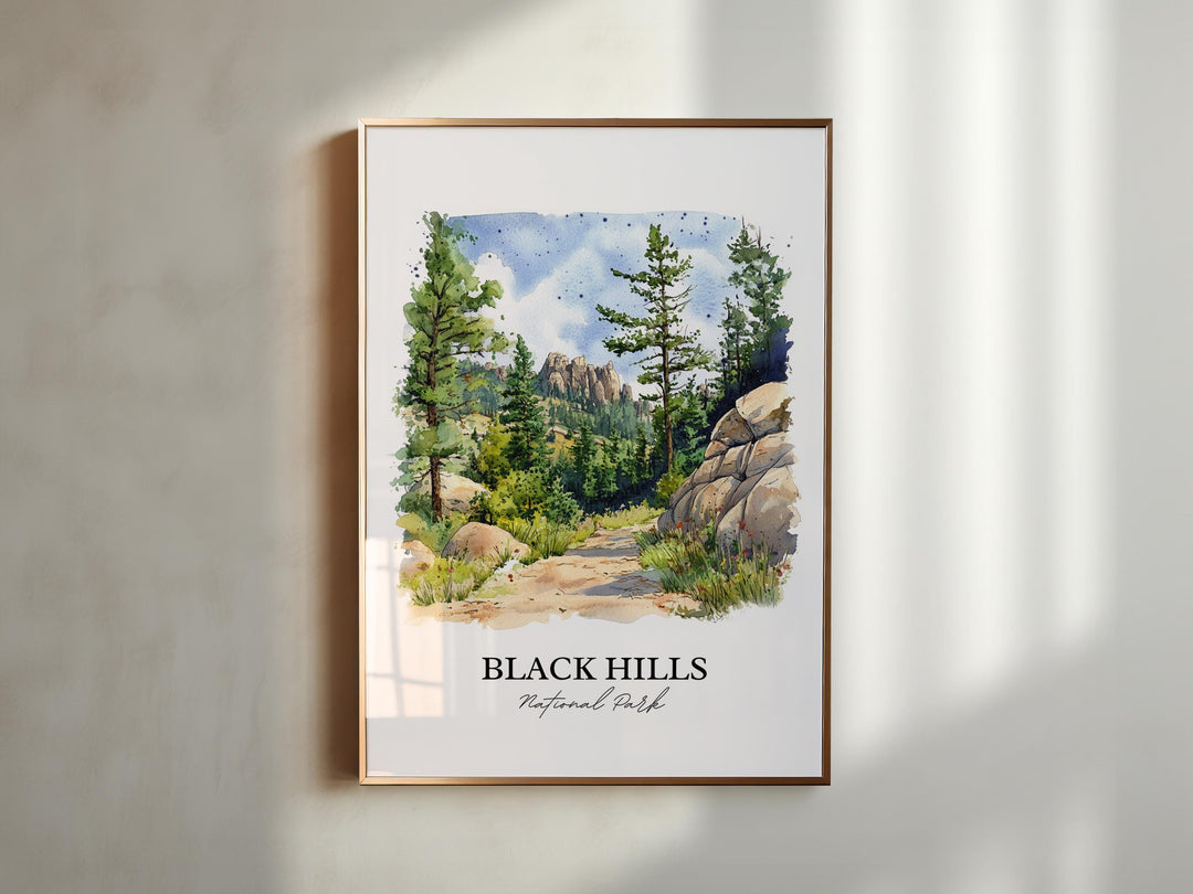 Black Hills SD Art, South Dakota Print, South Dakota Artwork, Black Hills National Park Gift, Travel Print, Travel Poster, Housewarming Gift