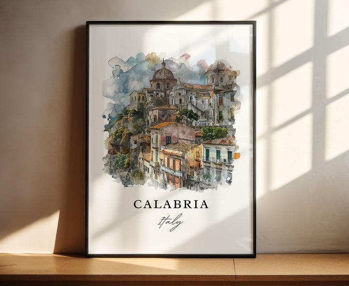 Calabria Italy Wall Art, Calabria Print, Calabria Watercolor Art, Calabria Italia Gift, Travel Poster, Housewarming Gift