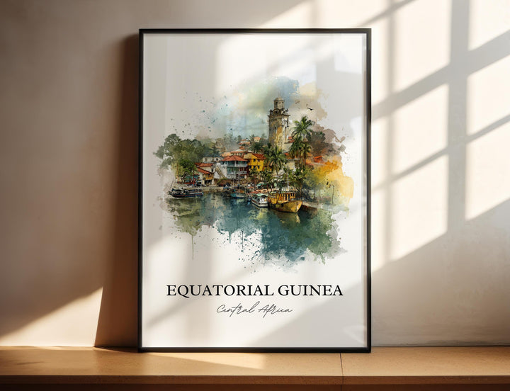 Equatorial Guinea, Africa – Watercolor Art Print