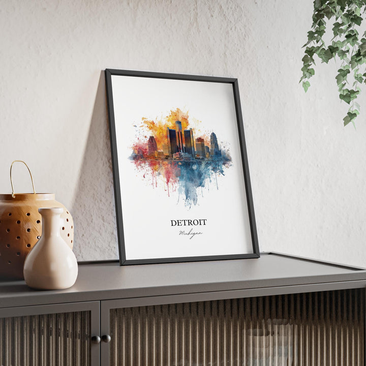 Detroit, MI – Watercolor Art Print