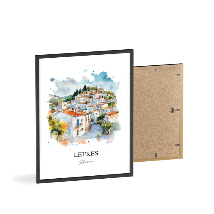 Lefkés Greece Wall Art, Paros Print, Paros Greece Watercolor Art, Lefkes Greece Gift, Travel Print, Travel Poster, Housewarming Gift