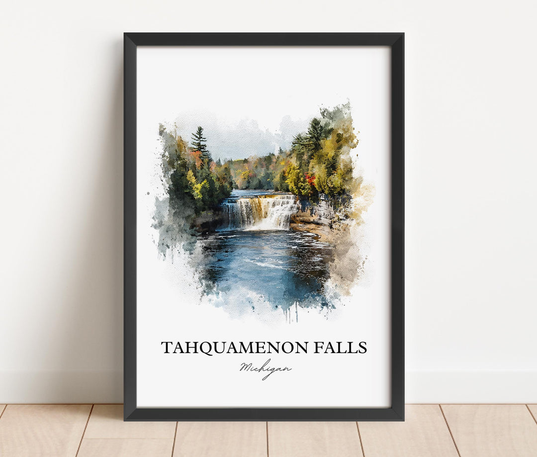Tahquamenon Falls Wall Art, Paradise MI Print, Michigan Artwork, Tahquamenon Falls Gift, Travel Print, Travel Poster, Housewarming Gift