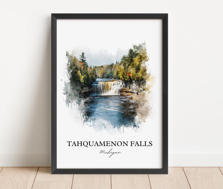 Tahquamenon Falls Wall Art, Paradise MI Print, Michigan Artwork, Tahquamenon Falls Gift, Travel Print, Travel Poster, Housewarming Gift