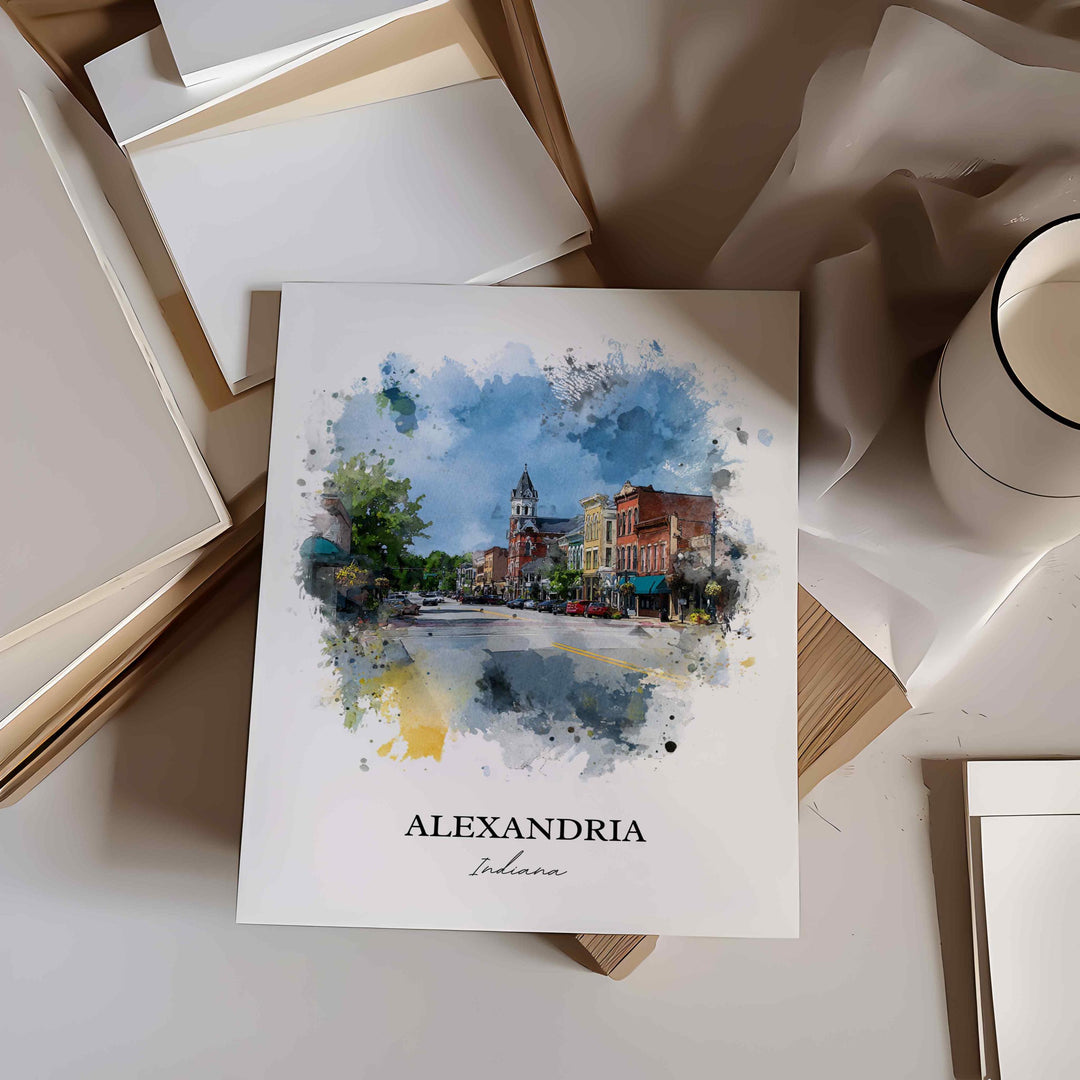 Alexandria, Indiana – Watercolor Art Print