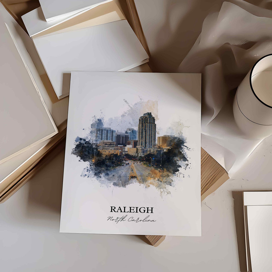 Raleigh, North Carolina – Watercolor Art Print