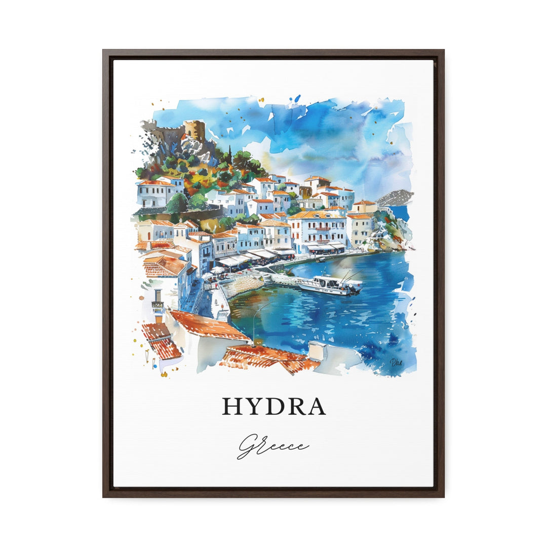 Hydra Greece Wall Art, Saronic Islands Print, Hydra Watercolor, Hydra Greece Gift,