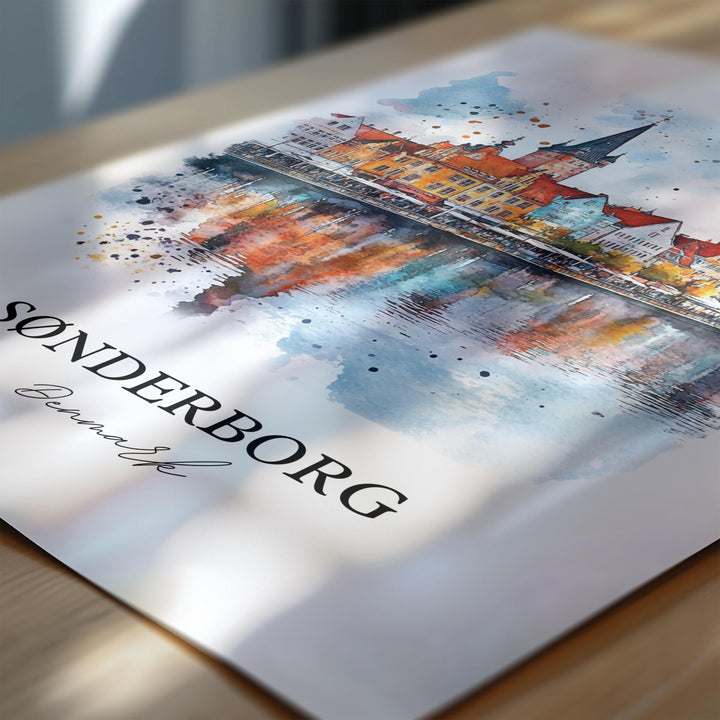 Sønderborg, Denmark – Watercolor Art Print