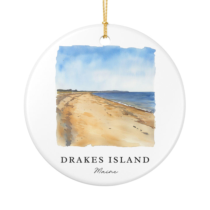 Drakes Island Ornament: Unique Drakes Island Souvenir, Maine Xmas Decor, and Authentic Drakes Island ME Gift