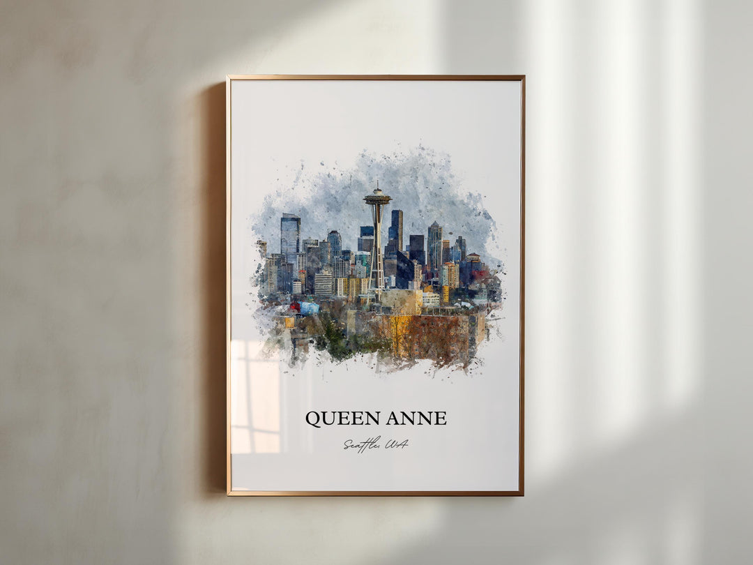 Queen Anne, Washington – Watercolor Art Print