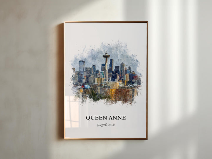 Queen Anne, Washington – Watercolor Art Print