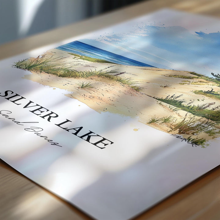 Silver Lake Sand Dunes Wall Art, Mears MI Print, Michigan Watercolor Art, Mears MI Gift, Travel Print, Travel Poster, Housewarming Gift