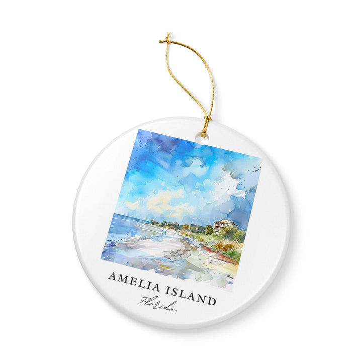 Amelia Island FL Ornament: Unique Amelia Island Souvenir, Amelia Island Florida Xmas Decor, and Authentic Florida Gift