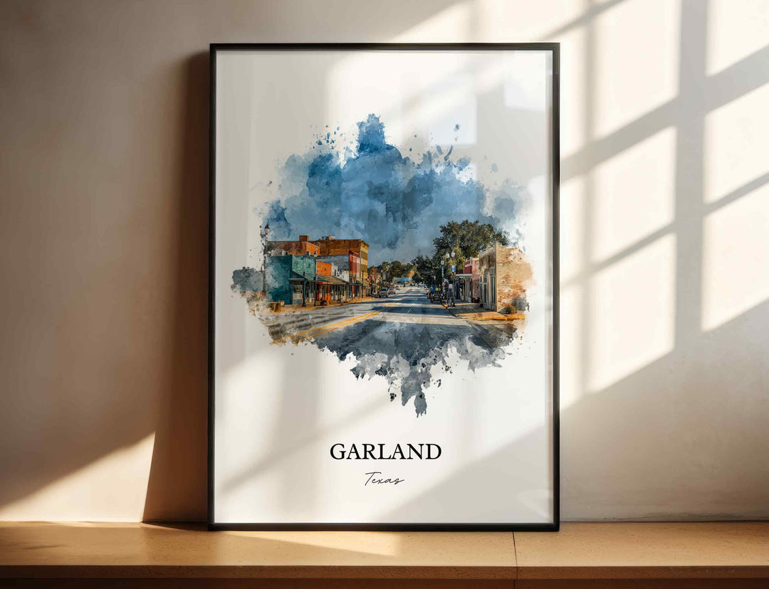 Garland, Texas – Watercolor Art Print