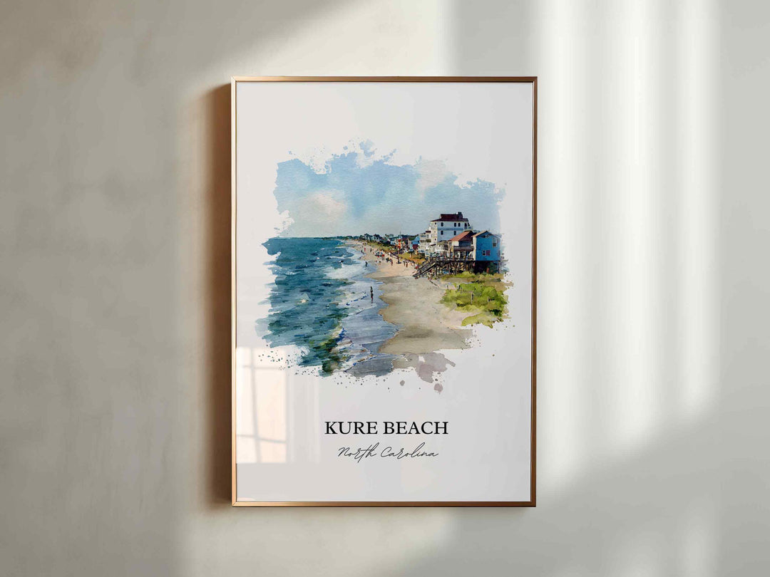 Kure Beach, North Carolina – Watercolor Art Print