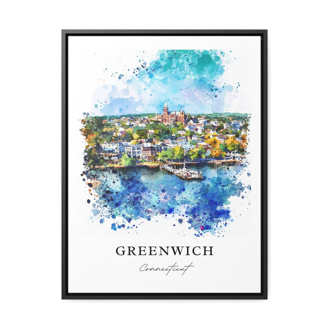 Greenwich CT Wall Art, Greenwich Print, Greenwich Watercolor Art, Greenwich Connecticut Gift, Travel Poster, Housewarming Gift