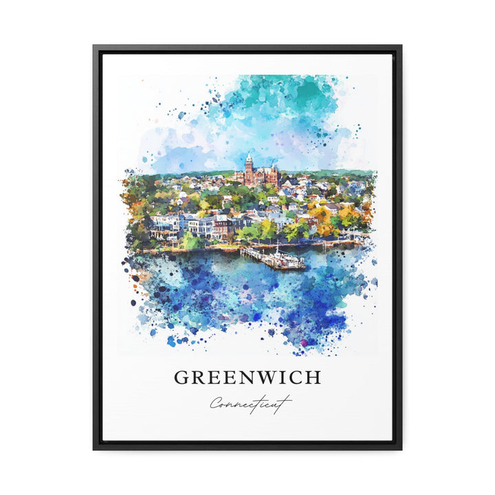 Greenwich CT Wall Art, Greenwich Print, Greenwich Watercolor Art, Greenwich Connecticut Gift, Travel Poster, Housewarming Gift