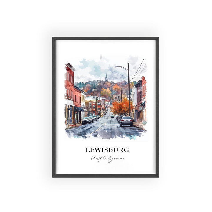Lewisburg WV Wall Art, Lewisburg Print, West Virginia Watercolor, Lewisburg WV Gift, Travel Print, Travel Poster, Housewarming Gift