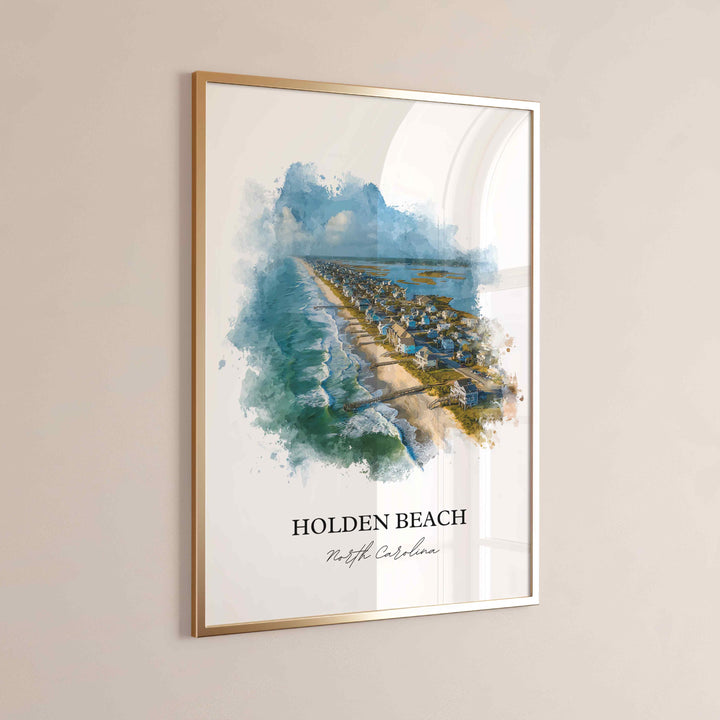 Holden Beach, North Carolina – Watercolor Art Print