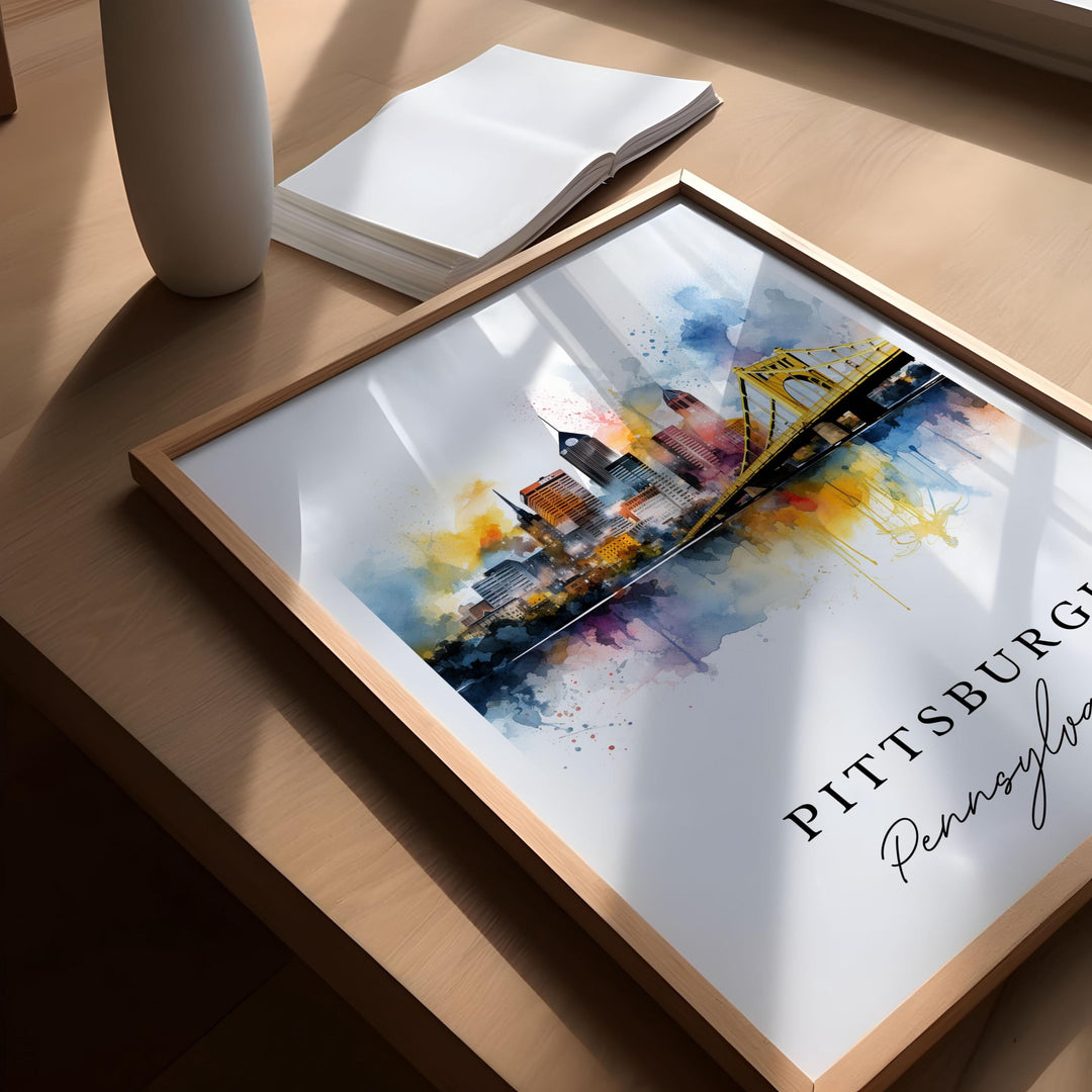 Pittsburgh PA wall art - Pennsylvania, Pittsburgh poster, Pittsburgh Wedding gift, Birthday present, Custom Text, Personalized Gift