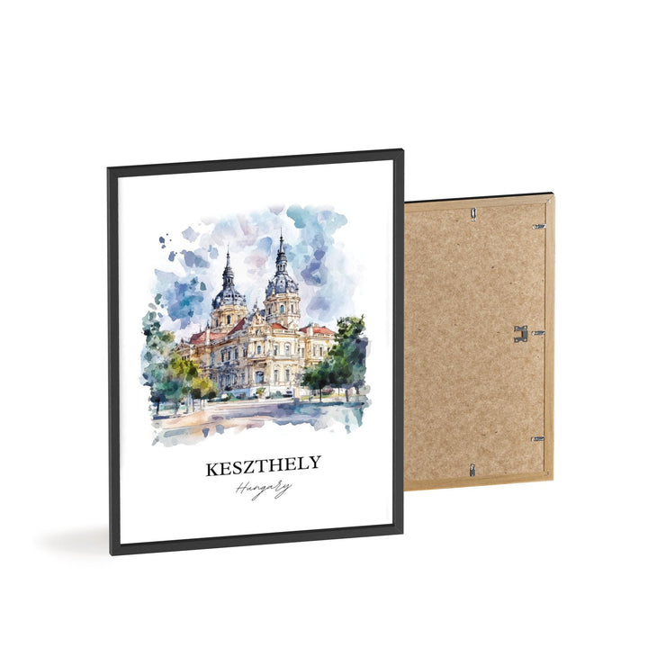 Keszthely Wall Art,  Lake Balato Print, Hungary Watercolor Art, Keszthely Hungary Gift, Travel Print, Travel Poster, Housewarming Gift