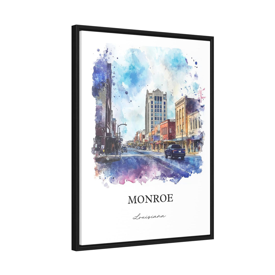 Monroe Louisiana Wall Art, Ouachita Parish Print, Louisiana Watercolor Art, Monroe LA Gift, Travel Print, Travel Poster, Housewarming Gift