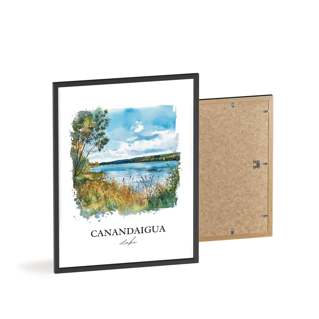 Canandaigua Lake Wall Art, Finger Lakes Print, NY Watercolor Art, Canandaigua Lake Gift, Travel Print, Travel Poster, Housewarming Gift