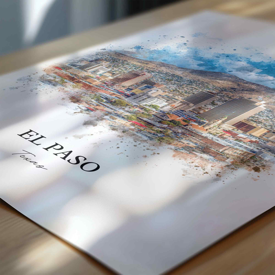 El Paso, Texas – Watercolor Art Print