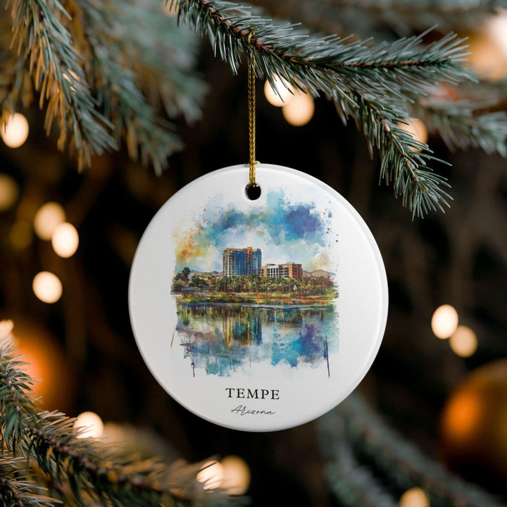 Tempe Arizona Ornament: Unique Tempe AZ Souvenir, Tempe Arizona Xmas Decor, and Authentic Tempe AZ Gift