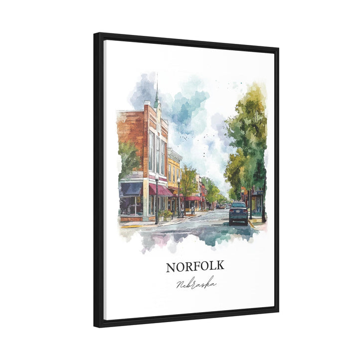 Norfolk, Nebraska, USA – Watercolor Art Print