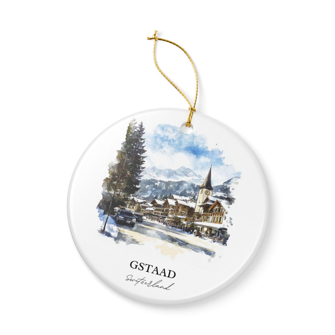 Gstaad Switzerland Ornament: Unique Gstaad Souvenir, Gstaad Xmas Decor, and Authentic Switzerland Gift