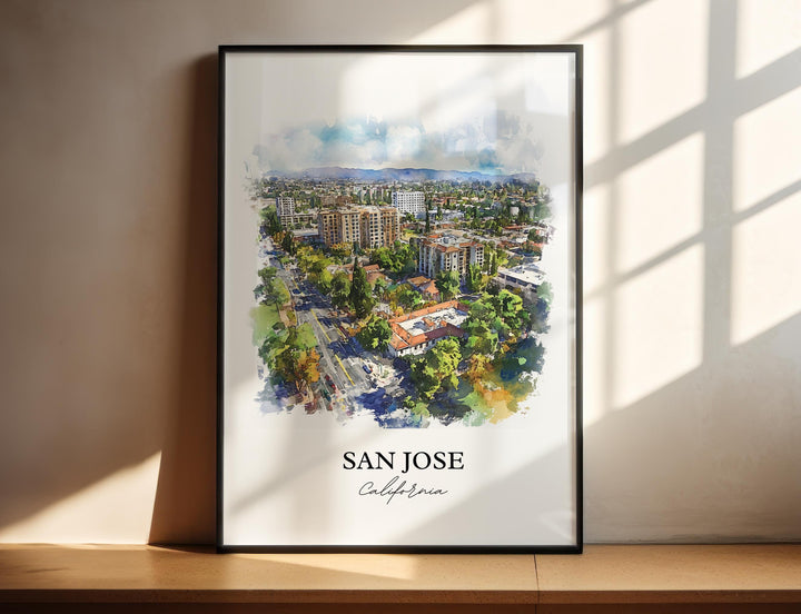 San Jose, California, USA – Watercolor Art Print