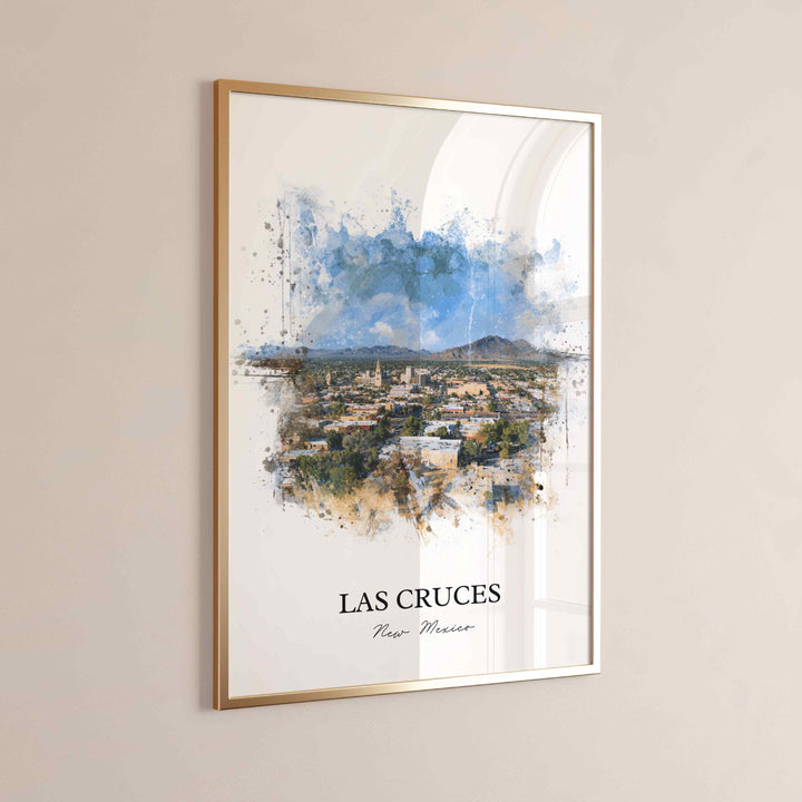 Las Cruces NM Wall Art, Las Cruces Print, New Mexico Watercolor Art, Chihuahuan Desert Gift, Travel Print, Travel Poster, Housewarming Gift