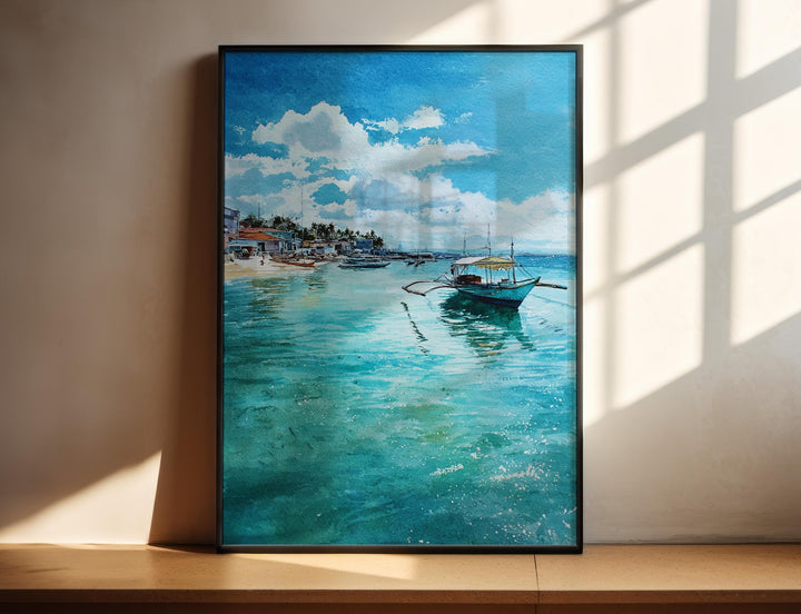 Cebu Philippines Watercolor Art Cebu Travel Print Cebu Beach Artwork Cebu Decor Philippines Wall Art