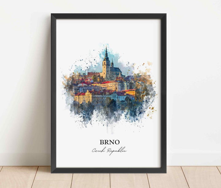 Brno, Czech Republic – Watercolor Art Print