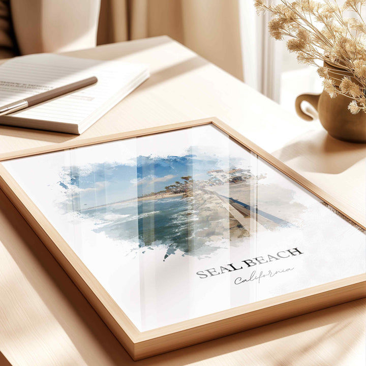Seal Beach, California – Watercolor Art Print