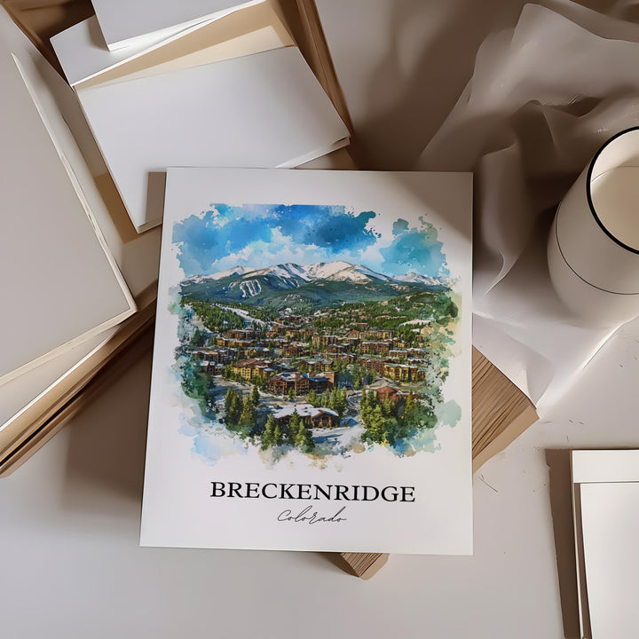 Breckenridge, Colorado, USA – Watercolor Art Print