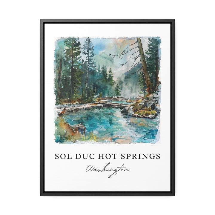 Sol Duc Springs WA Art, Sol Duc Falls Print, Sol Duc River WA Watercolor, Olympic National Park Gift, WA Travel Poster, Housewarming Gift