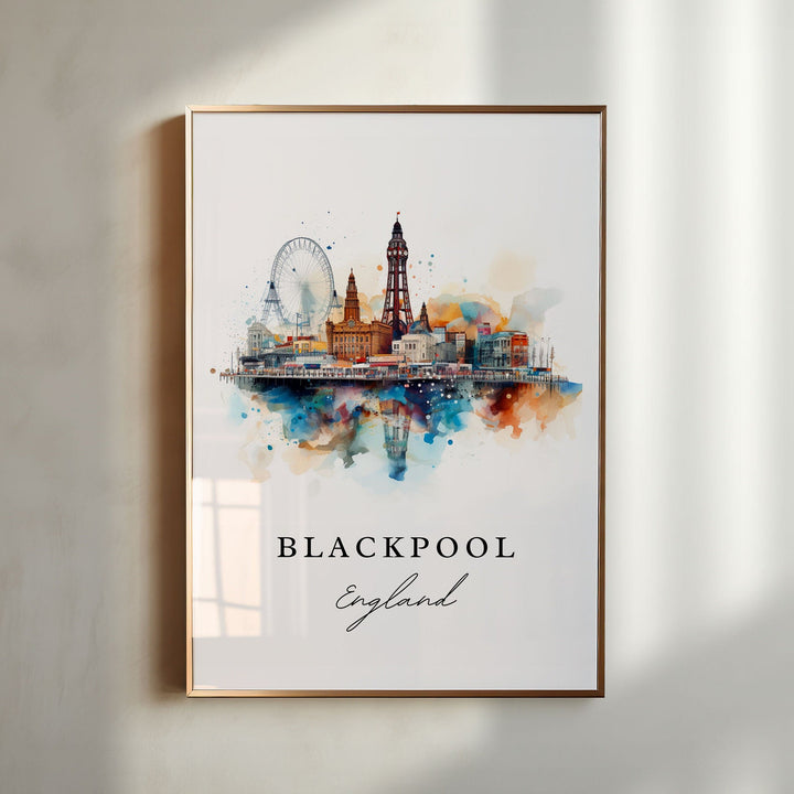 Blackpool England wall art - England, Blackpool poster print, Blackpool Wedding gift, Birthday present, Custom Text, Perfect Gift