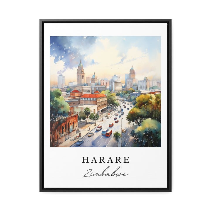 Harare wall art - Zimbabwe, Harare poster, Harare Wedding gift, Harare Zimbabwe Skyline, Custom Text, Personalized Gift